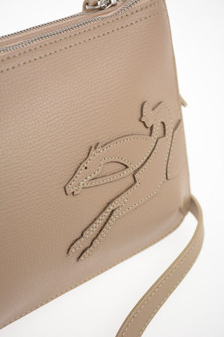 Leather Crossbody Bag with Double Compartment