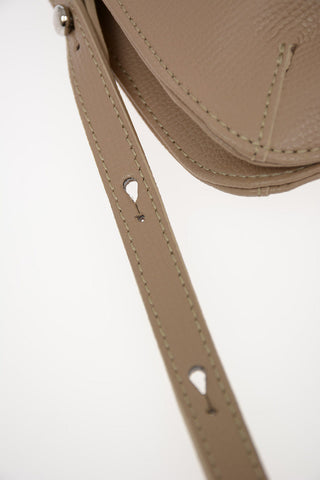 Leather Crossbody Bag with Double Compartment
