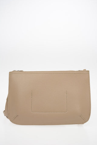 Leather Crossbody Bag with Double Compartment