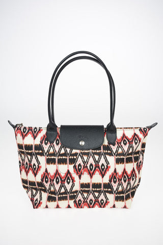 Printed Fabric LE PLIAGE Tote Bag with Leather Trimmings