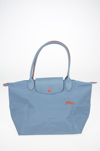 Fabric Shopping Bag with Leather Trimmings