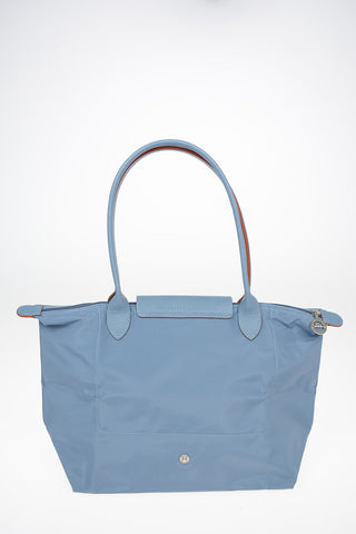 Fabric Shopping Bag with Leather Trimmings
