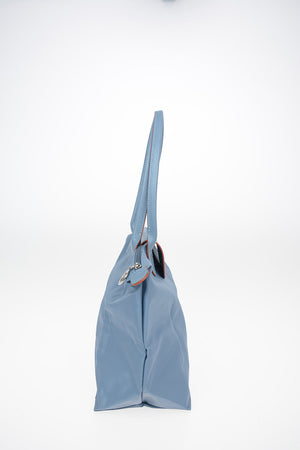 Fabric Shopping Bag with Leather Trimmings