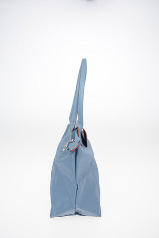 Fabric Shopping Bag with Leather Trimmings