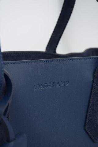 Leather Tote Bag With Suede Details