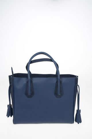 Leather Tote Bag With Suede Details