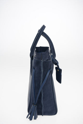 Leather Tote Bag With Suede Details
