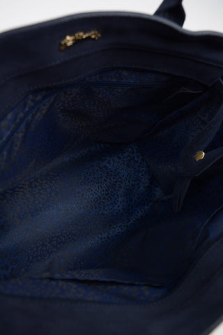 Leather Tote Bag With Suede Details