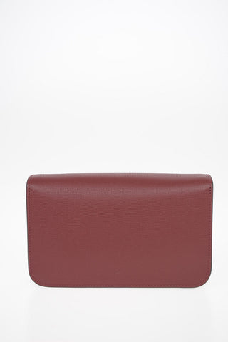 Leather Clutch with Removable Shoulder Chain