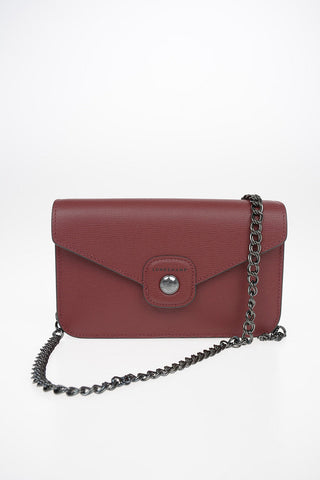 Leather Clutch with Removable Shoulder Chain
