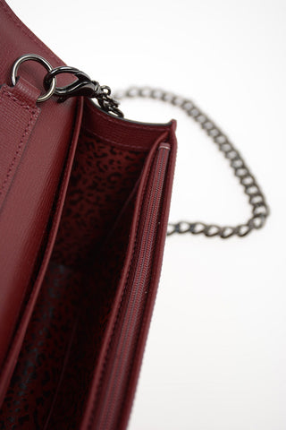 Leather Clutch with Removable Shoulder Chain