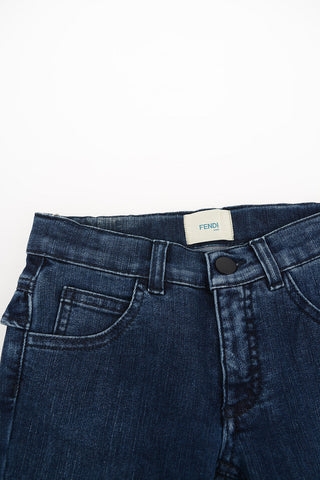 Stretch Denim Frilled Jeans