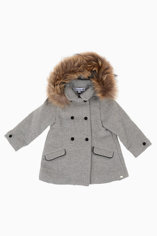 Double Breasted Coat with Fur