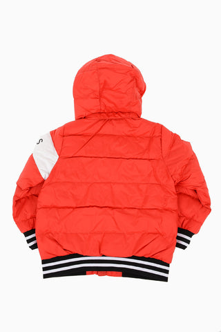 Hooded Logo Printed Down Jacket