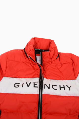 Hooded Logo Printed Down Jacket