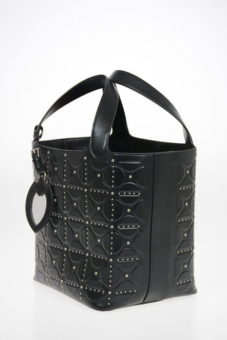 Leather CABAS Shopper Bag With Applications