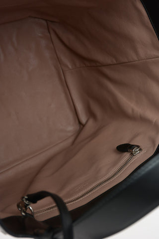 Leather CABAS Shopper Bag With Applications