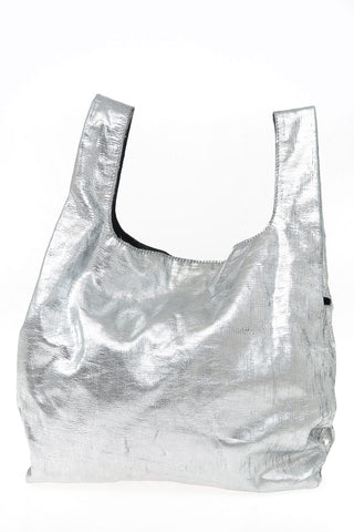 MM11 Metallic Leather Shopper Bag