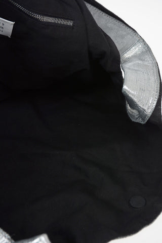 MM11 Metallic Leather Shopper Bag