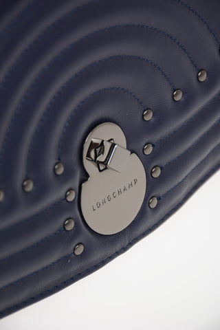 Studded Leather Saddle Bag with Adjustable Shoulder Strap