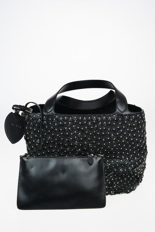 Leather Flower Printed ANSES Tote Bag