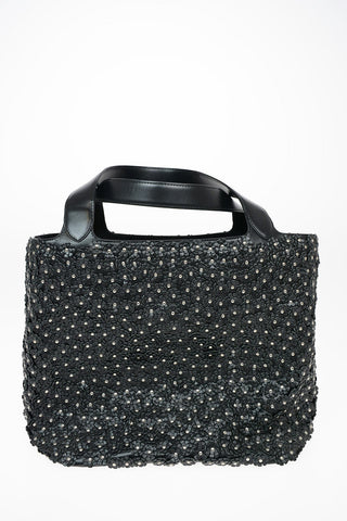 Leather Flower Printed ANSES Tote Bag