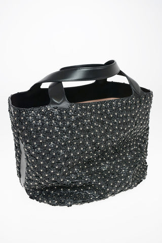 Leather Flower Printed ANSES Tote Bag