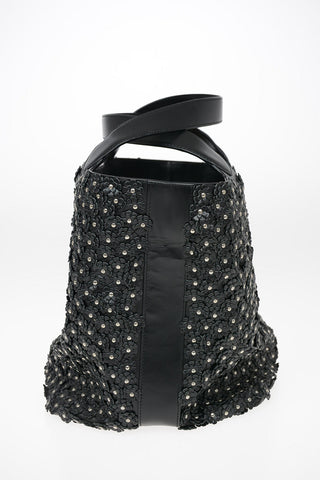 Leather Flower Printed ANSES Tote Bag