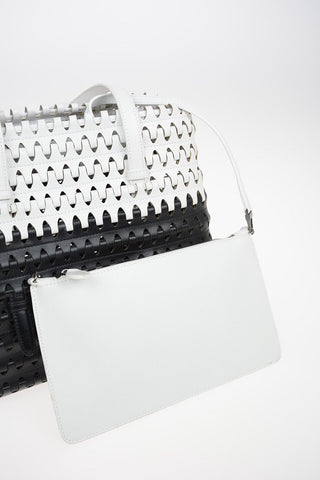 Braided Leather Double Handle Bag