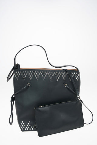 Leather Hobo Bag With Applications