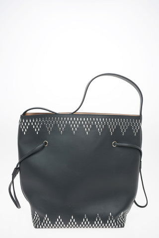 Leather Hobo Bag With Applications