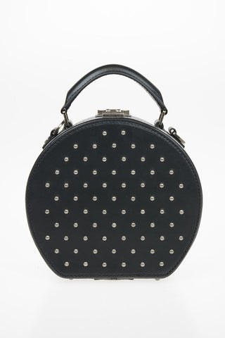 Leather Bowler Bag With Removable Shoulder Strap