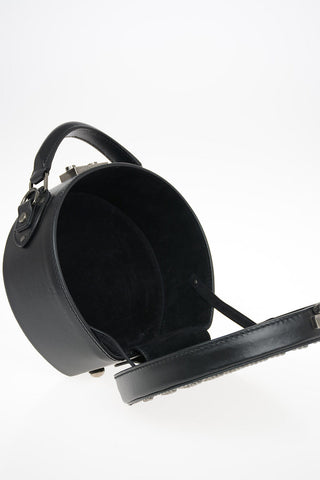 Leather Bowler Bag With Removable Shoulder Strap