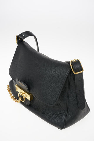 Leather Hobo Bag KEELEY with Chain Detail