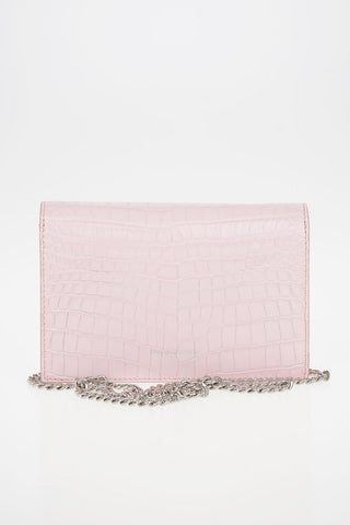 Croco Printed mini SKULL leather crossbody bag