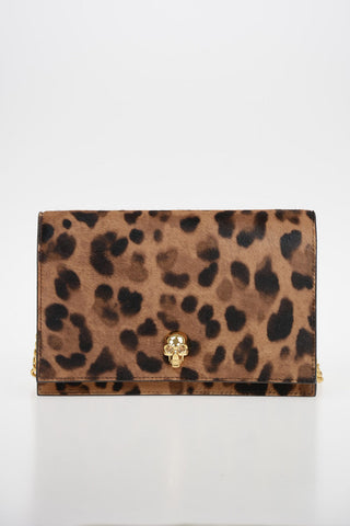 Animal Printed Ponyskin SKULL shoulder bag
