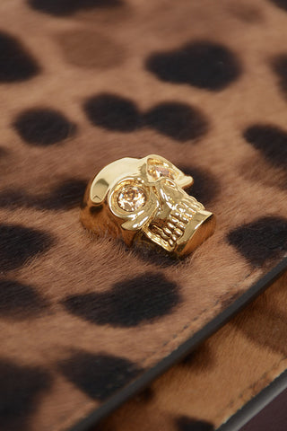 Animal Printed Ponyskin SKULL shoulder bag