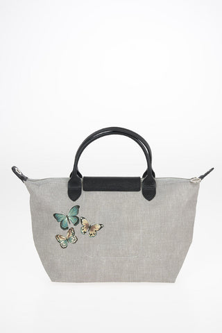 Fabric Tote Bag with Butterflies Printed