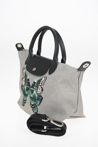 Fabric Tote Bag with Butterflies Printed
