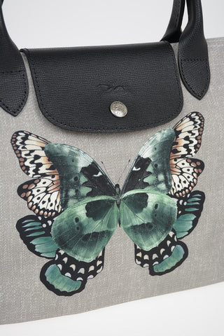 Fabric Tote Bag with Butterflies Printed
