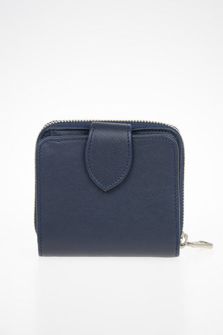 Leather Mini Wallet With Zip Closure
