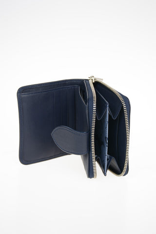 Leather Mini Wallet With Zip Closure