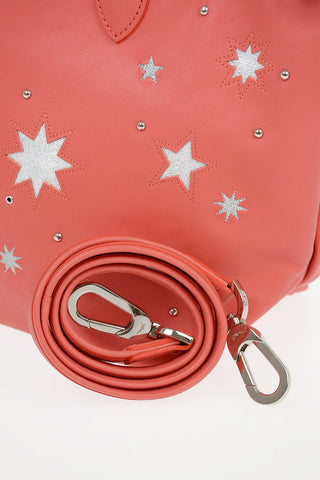 Stars Patterned Leather Tote Bag LE PLIAGE with Removable Shoulder Strap