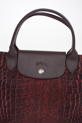 Crocodile Printed Fabric Tote Bag