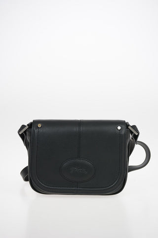Leather Shoulder Bag With Outer Pocket
