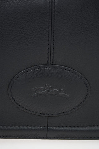 Leather Shoulder Bag With Outer Pocket
