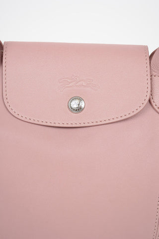 Leather LE PLIAGE Tote Bag with Shoulder Strap