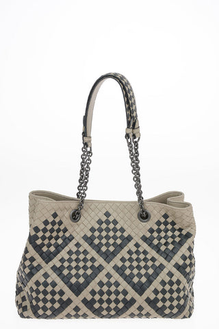 Braidered Leather Shoulder Bag with Suede Lining