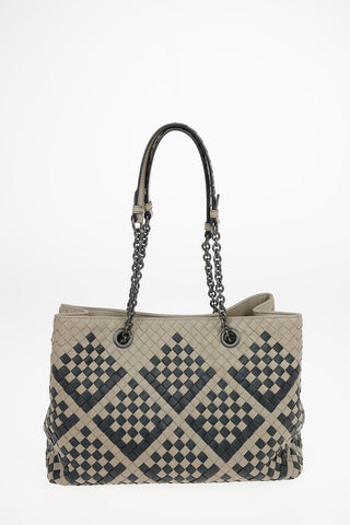 Braidered Leather Shoulder Bag with Suede Lining