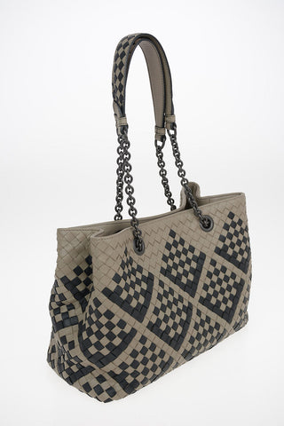 Braidered Leather Shoulder Bag with Suede Lining